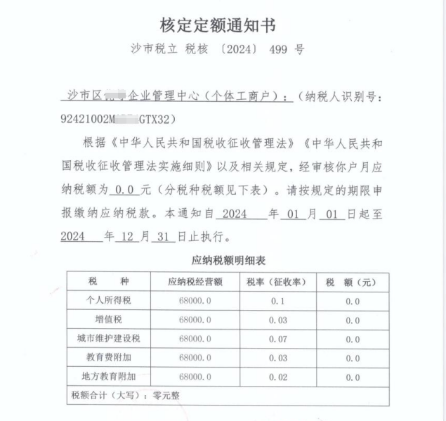 2024北京丰台个体户个人经营所得税核定征收新政策