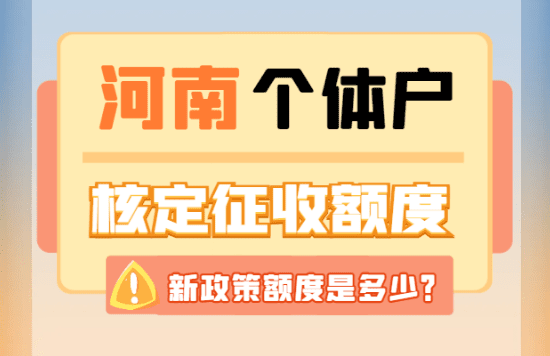 河南个体户核定征收额度是多少？