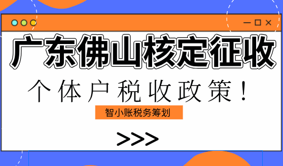 广东佛山核定征收个体户税收政策！
