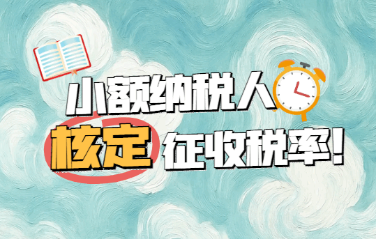 小额纳税人核定征收税率！