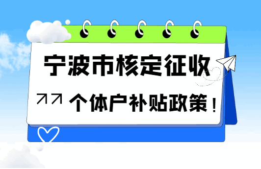 宁波市核定征收个体户补贴政策！