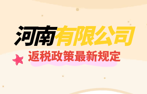 河南有限公司返税政策最新规定！