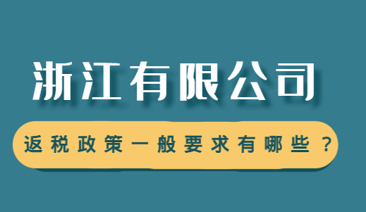 浙江有限公司返税政策一般要求有哪些？