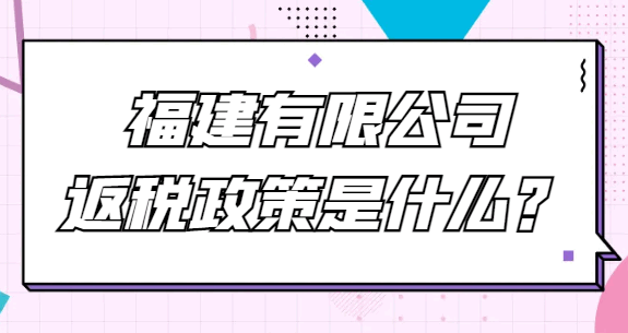 福建有限公司返税政策是什么？