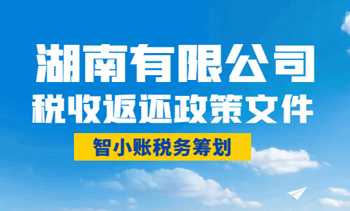 湖南有限公司税收返还政策文件!