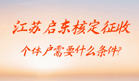 江苏启东核定征收个体户需要什么条件？