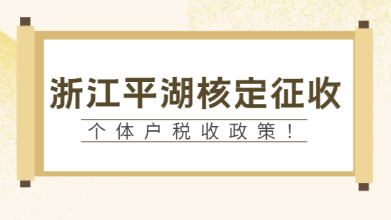 浙江平湖核定征收个体户税收政策！