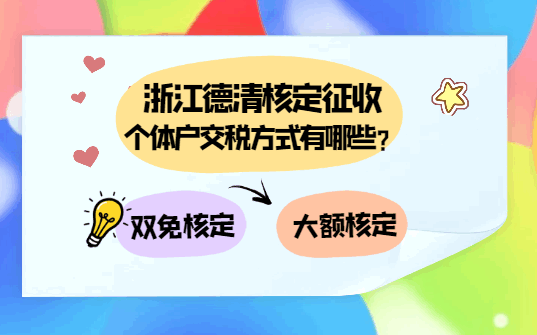 浙江德清核定征收个体户交税方式有哪些？