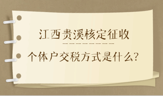 江西贵溪核定征收个体户交税方式是什么？
