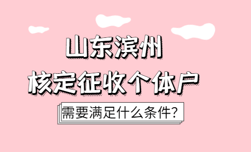 山东滨州核定征收个体户需要满足什么条件？