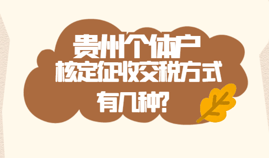 贵州个体户核定征收交税方式有几种？
