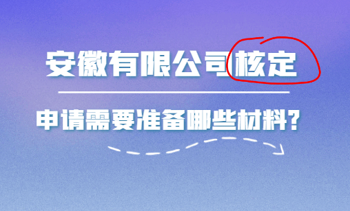 安徽有限公司核定申请需要准备哪些材料？