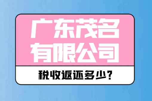 广东茂名有限公司税收返还多少？