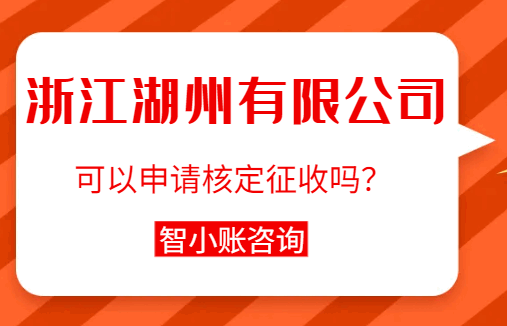 浙江湖州有限公司可以申请核定征收吗？