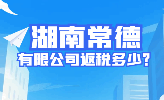 湖南常德有限公司返税多少？