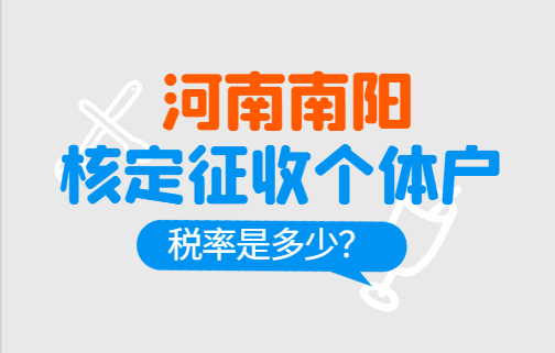 河南南阳核定征收个体户税率是多少?