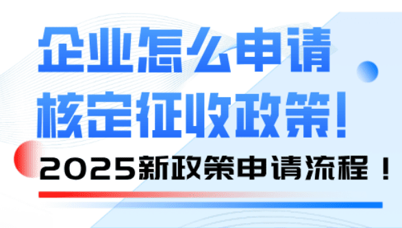 企业怎么申请核定征收？2025新政策申请流程！