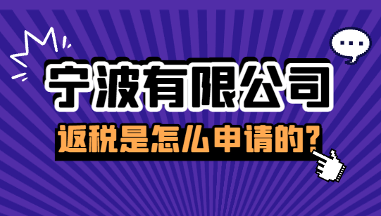 宁波有限公司返税是怎么申请的？