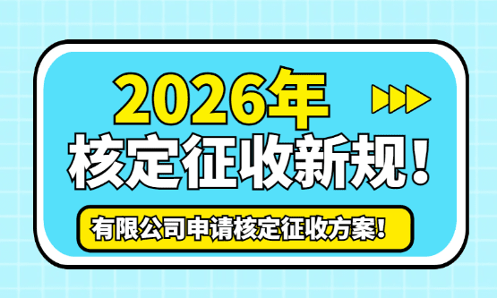 2026年核定征收新规！有限公司申请核定方案！