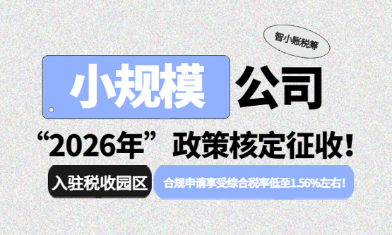 小规模公司2026年政策核定征收！