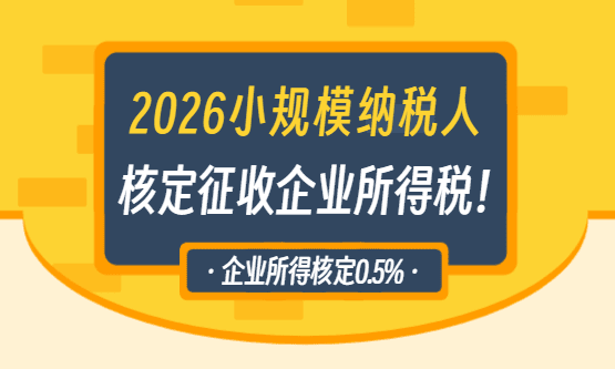 2026小规模核定征收企业所得税！