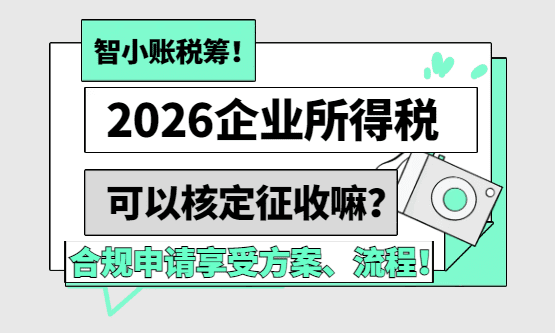 2026企业所得税可以核定征收嘛？合规申请享受方案、流程！