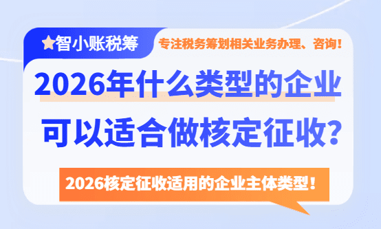 2026什么类型的企业可以适合做核定征收？