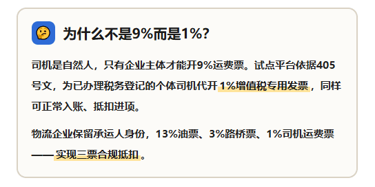 货物运输服务发票怎么开？9%专票VS1%司机票怎么选？