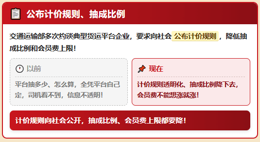 8月交通运输新闻发布会：抽成"阳光行动"、禁止诱导货主不合理压价！