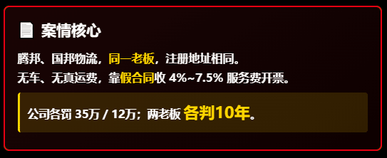 物流公司"纸上运输"2个亿、被判十年！50平米民房里开出亿元虚开发票！