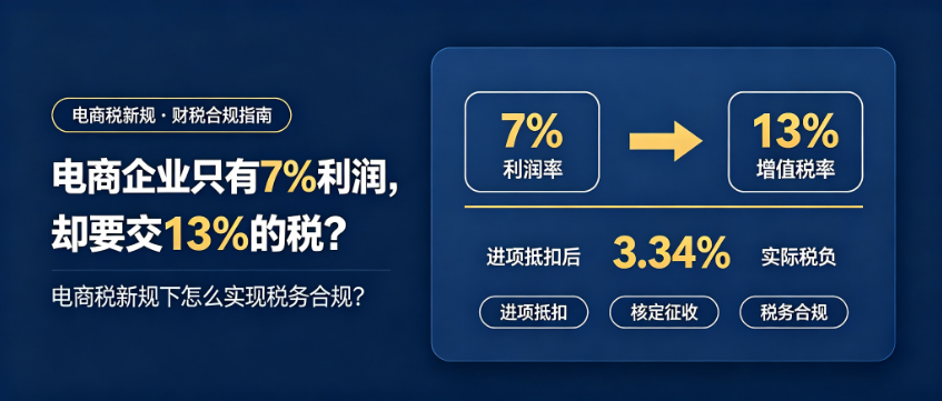 电商企业只有7%利润，却要交13%的税？电商税新规下怎么实现税务合规？