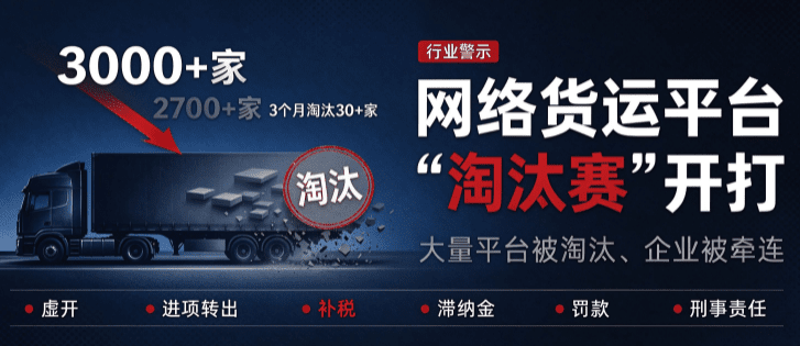 网络货运平台"淘汰赛"开打，大量平台被淘汰、企业被牵连！
